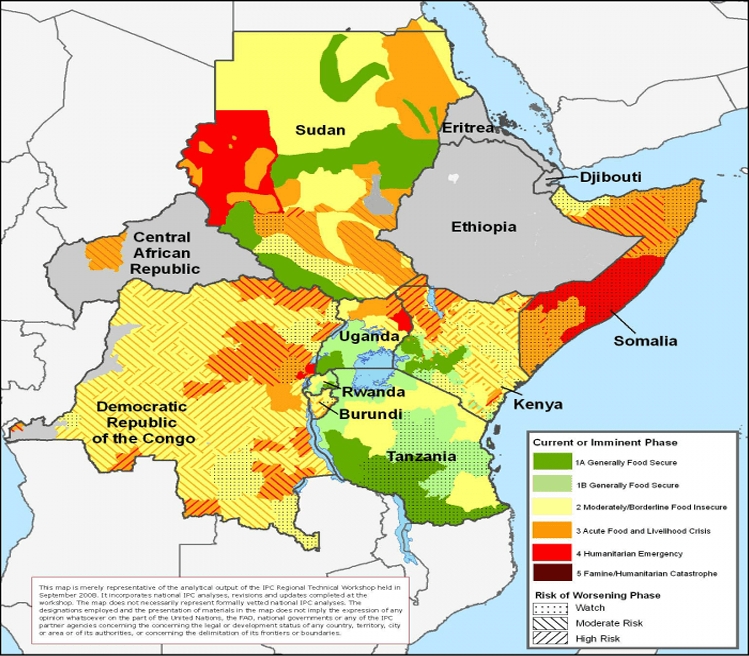 Map of East and Central Africa Operations
